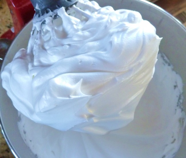 the egg whites whipped stiff